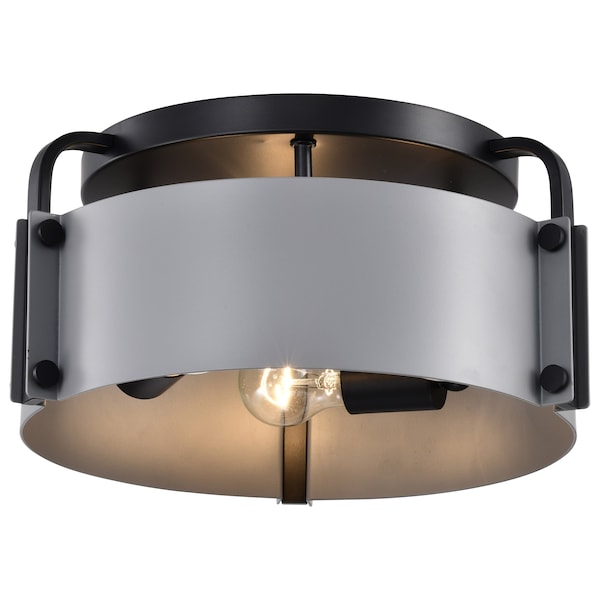 Altos 3-Light Semi Flush 14 In. Gray And Matte Black